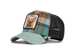 BASEBALL CAP DAPPER FRENCHIE ITALY SHADE IN PLAID VERDE MARRONE